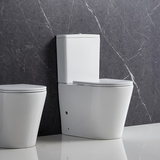 670x360x850mm Bathroom Whirlpool Silent Comfort Height Back To Wall White Ceramic Toilet Suite